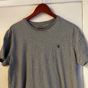 Polo, short sleeve, T-shirt with logo, grey, Large